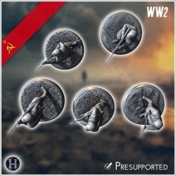 Set of five Soviet Russian Red Army soldiers (WW2 USSR) (with Mosin-Nagant) (2)