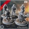 Set of five Soviet Russian Red Army soldiers (WW2 USSR) (with Mosin-Nagant + PPSh-41) (3)