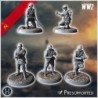 Set of five Soviet Russian Red Army soldiers (WW2 USSR) (with Mosin-Nagant + PPSh-41) (3)