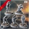 Set of five Soviet Russian Red Army soldiers (WW2 USSR) (with Mosin-Nagant + PPSh-41) (4)