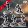 Set of five Soviet Russian Red Army soldiers (WW2 USSR) (with Mosin-Nagant + PPSh-41) (4)