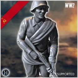 Set de cinq soldats Russes soviétique de l'Armée Rouge (WW2 URSS) (avec Mosin-Nagant + PPSh-41) (5)