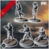 Set of five Soviet Russian Red Army soldiers (WW2 USSR) (with Mosin-Nagant + PPSh-41) (5)