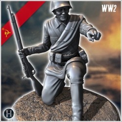 Set of five Soviet Russian Red Army soldiers (WW2 USSR) (with Mosin-Nagant + PPSh-41) (5)