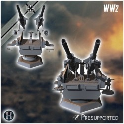 128 mm Flak 40 Flakzwilling heavy anti-aircraft gun (with 5 crews)