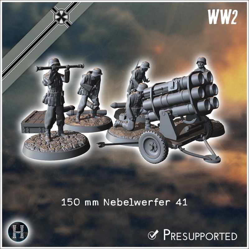 150 mm Nebelwerfer 41 multiple rocket launcher (with 5 crews)