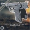 Walther P38 P 38 semi-automatic pistol (real-size version replica) (dummy object)