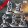 Set of five Soviet Russian Red Army soldiers (WW2 USSR) (with Mosin-Nagant + PPSh-41) (1)