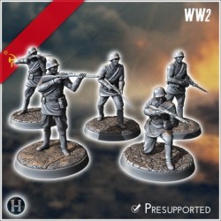 Set of five Soviet Russian Red Army soldiers (WW2 USSR) (with Mosin-Nagant) (2)