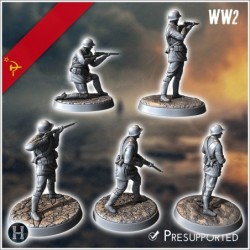 Set of five Soviet Russian Red Army soldiers (WW2 USSR) (with Mosin-Nagant) (2)