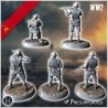 Set of five Soviet Russian Red Army soldiers (WW2 USSR) (with Mosin-Nagant) (2)