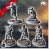 Set of five Soviet Russian Red Army soldiers (WW2 USSR) (with Mosin-Nagant + PPSh-41) (4)