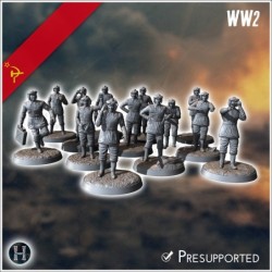 Set de 15 membres d'équipages de char Russes soviétiques URSS 39-45