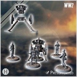 105mm 10,5 leFH 18 German light field howitzer (with 5 crew figures)