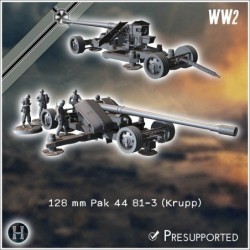 128 mm Pak 44 81/3 (Krupp) anti-tank gun (with 5 crews)