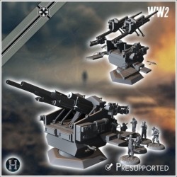 128 mm Flak 40 Flakzwilling heavy anti-aircraft gun (with 5 crews)