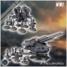 128 mm Flak 40 Flakzwilling heavy anti-aircraft gun (with 5 crews)