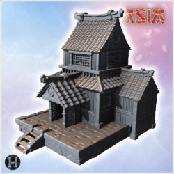 Bâtiment de style pagode japonaise avec plusieurs étages, murs en bois et détails de toit ornés (8)