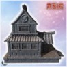 Japanese pagoda-style building with multiple tiers, wooden walls, and ornate roof details (8)