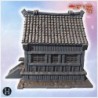 Traditional wooden house with tiled roof, large windows, and a front staircase (9)