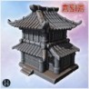 Traditional Japanese pagoda-style house with intricate wooden beams and decorative roof tiles (17)