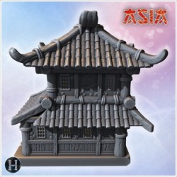 Traditional Japanese pagoda-style house with intricate wooden beams and decorative roof tiles (17)