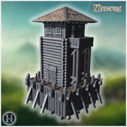 Wooden watchtower with...