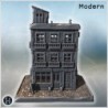 Mini market building with balconies, detailed windows, rooftop structure, and urban decorations (3)