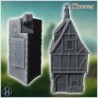 Medieval house with chimney, concave roof and upside-down dormer (45)