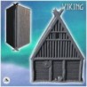 Wooden plank Viking building with shields on walls (19)