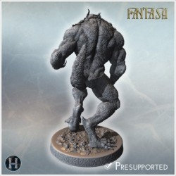 Werewolf with sharp claws, fierce expression, and muscular build on a detailed circular base (29)