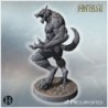 Werewolf with sharp claws, fierce expression, and muscular build on a detailed circular base (29)