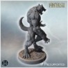 Werewolf with sharp claws, fierce expression, and muscular build on a detailed circular base (29)