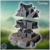 Elevated pirate house on rocky terrain with wooden walkways, stairs, and decorative chains (12)