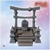 Traditional Asian wood and stone altar with lamps (9)