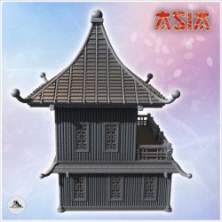 Bâtiment asiatique à étage avec grand balcon et auvent (28)