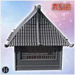 Asian building with entrance awning and rounded railing (29)