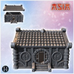 Asian house with round entrance door and access staircase (30)