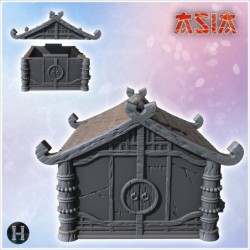 Asian house with round entrance door and access staircase (30)