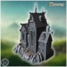 Gothic house with spiked roofs, tall windows, and intricate architectural details (21)