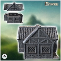 Medieval half-timbered house with tiled roof and access steps (18)