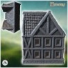 Medieval half-timbered one-storey house with staircase and window shutters (20)