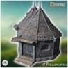 Medieval sorcerer's hut with double roofs and wooden doors (6)