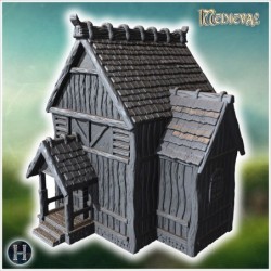 Medieval wooden house with...