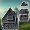 Medieval building with fireplace and large terrace on wooden platform (42)