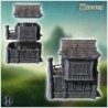 Medieval house with exterior fireplace, carved stone walls and bay window (2)