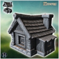 Medieval house with chimney...