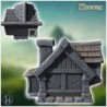 Medieval house with chimney in roof and annex with side window (11)