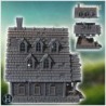 Small wooden house with detailed design, including a thatched roof and wooden planks (14)