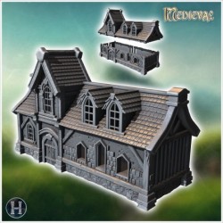 Larger wooden house model with detailed textures and multiple sections, including windows (15)